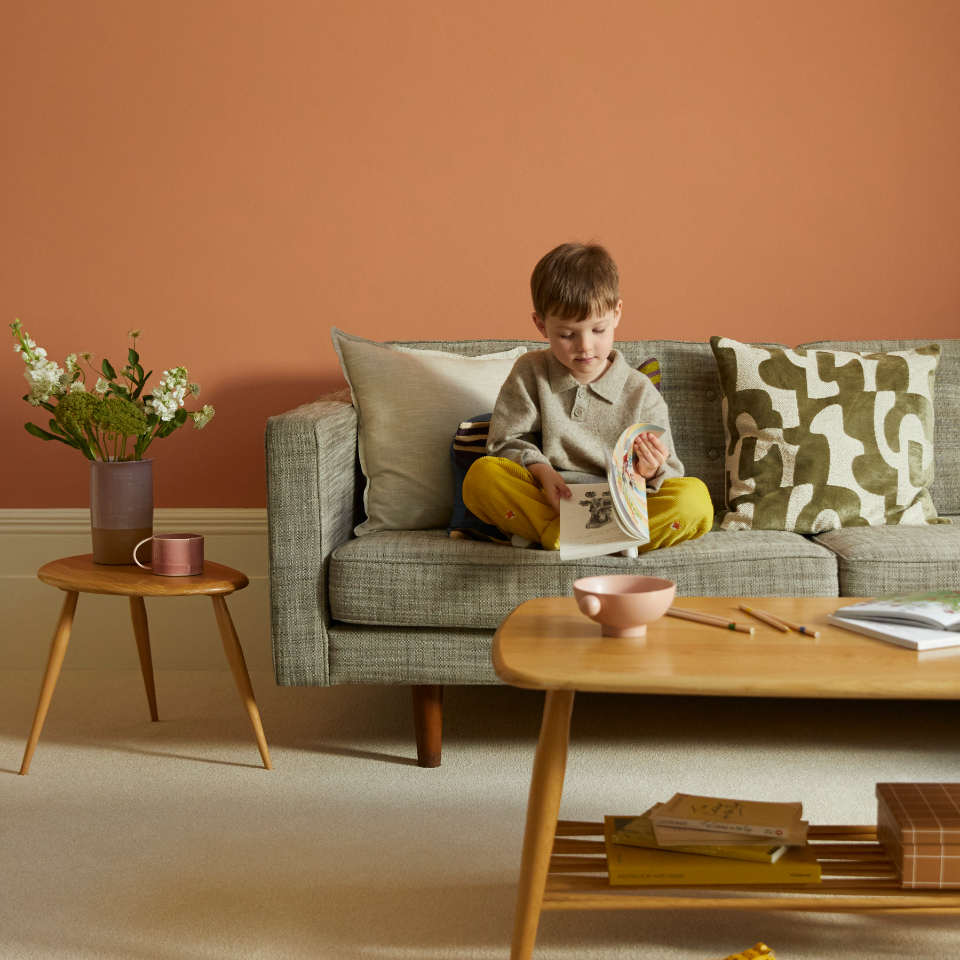 Lucca twist pile carpet displayed in a lounge