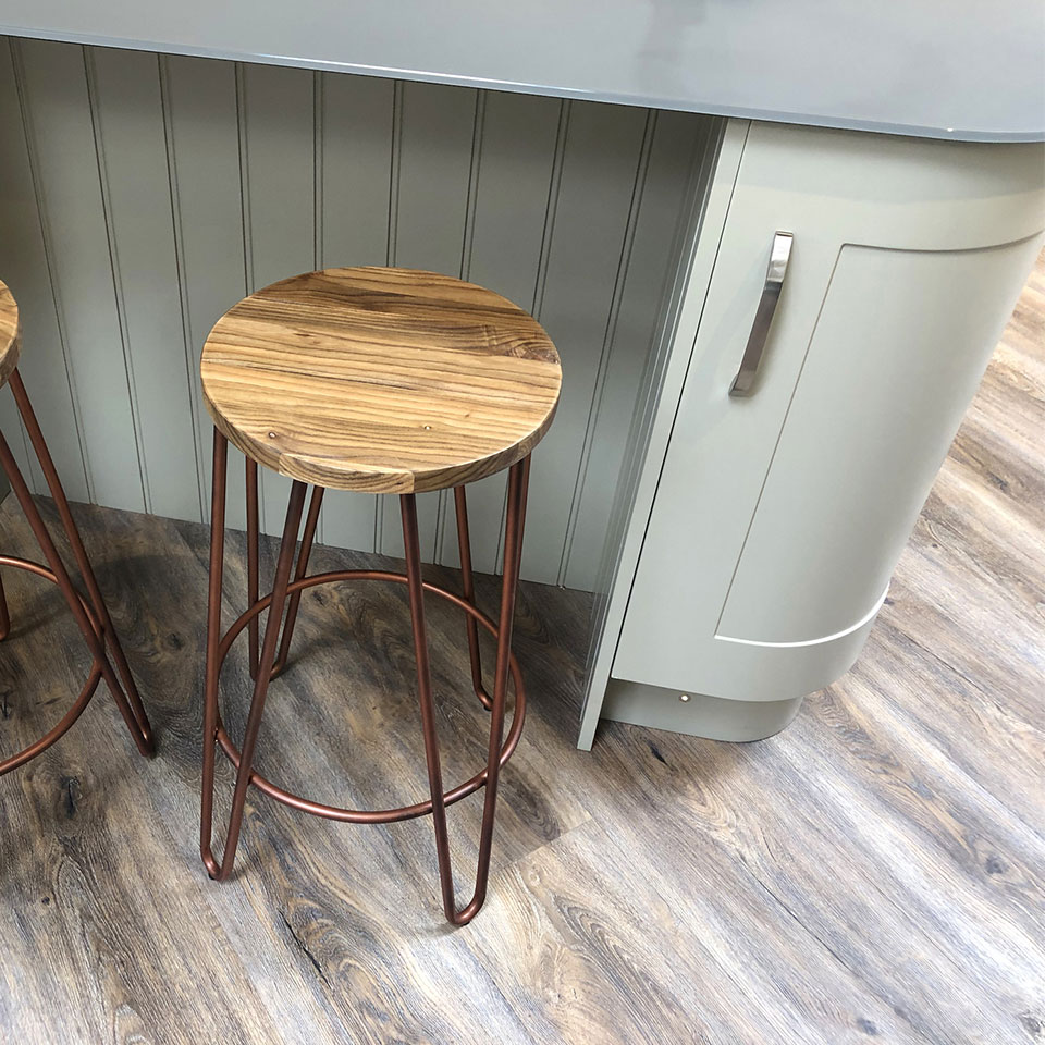 Wood vinyl flooring in a rustic kitchen