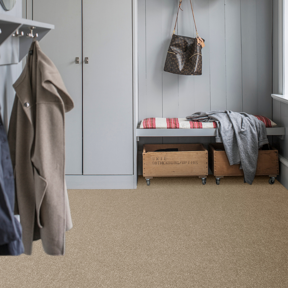 Tuftex twist pile carpet dsplayed in a room in colour blonde oak