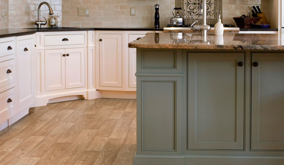 Super step vinyl flooring in a kitchen